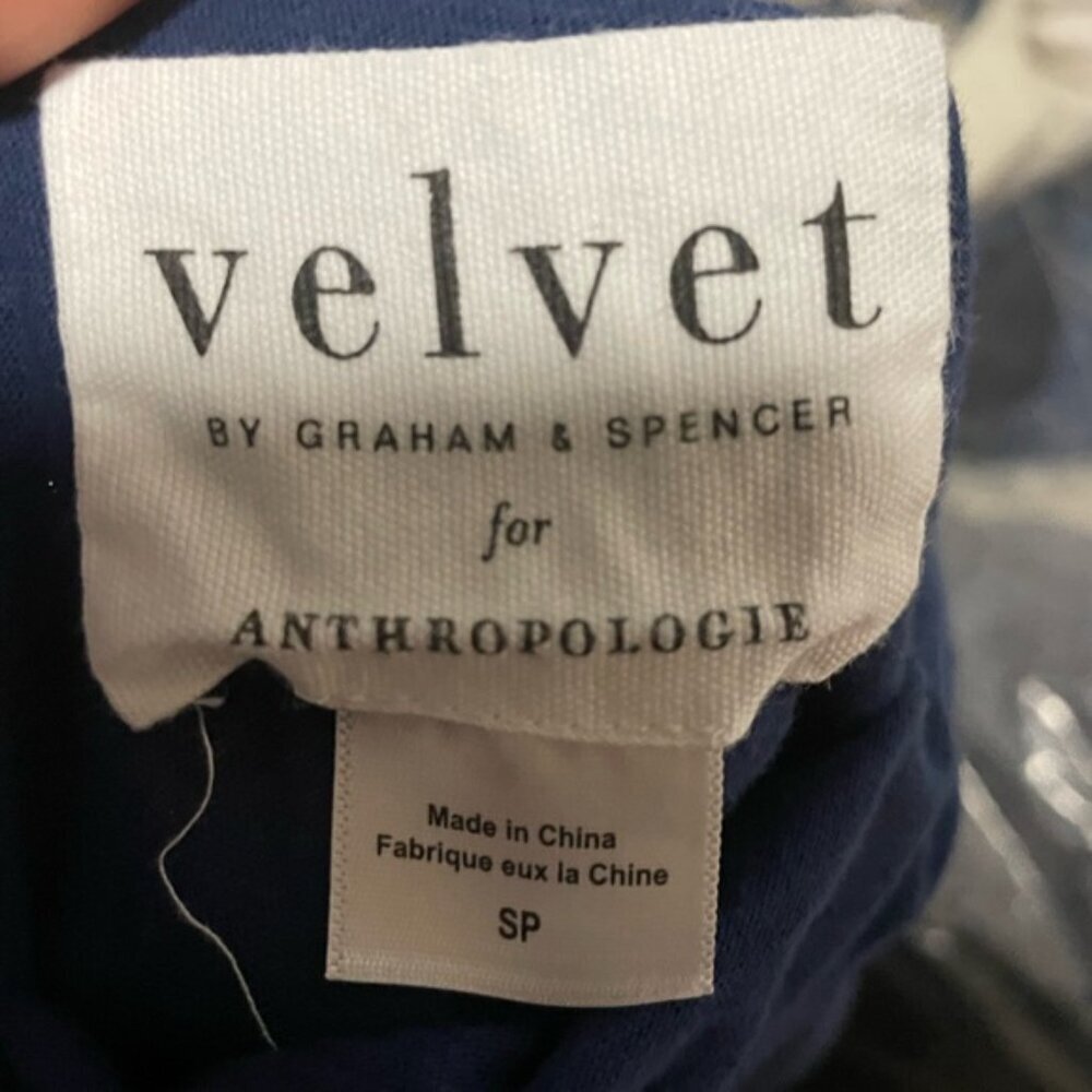 Velvet by Graham & Spencer for Anthropologie Blue Tie-Waist Dress Women’s Small - Picture 6 of 6
